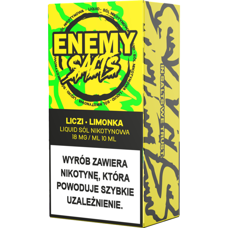 Liquid Enemy Salt 10ml - Liczi, Limonka 18 mg/ml Liquid Enemy Salt 10ml - Liczi, Limonka 18 mg/ml