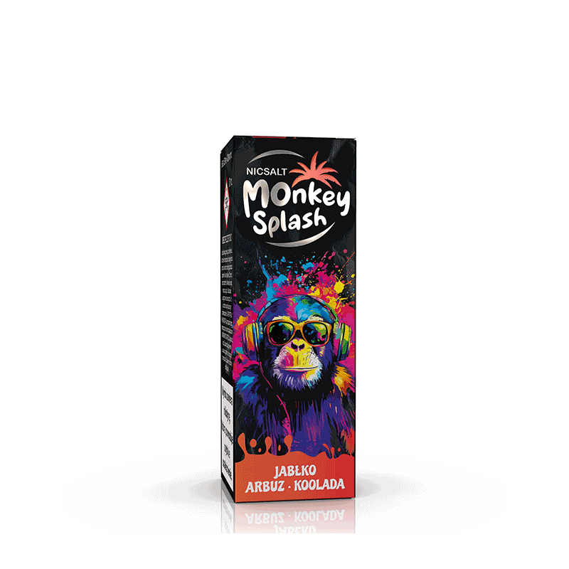 Liquid MONKEY SPLASH Salt 10ml - Jabłko Arbuz Cool 20mg/ml Liquid MONKEY SPLASH Salt 10ml - Jabłko Arbuz Cool 20mg/ml
