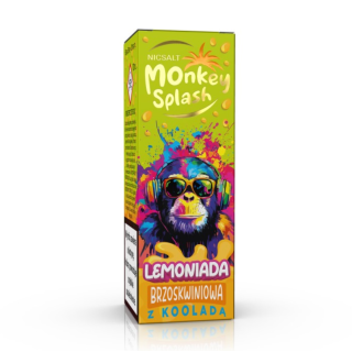 Liquid MONKEY SPLASH Lemoniada Salt 10ml - Brzoskwiniowa z kooladą 20mg/ml