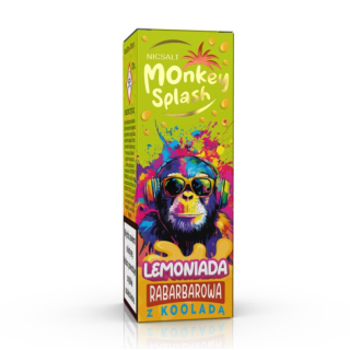 Liquid MONKEY SPLASH Lemoniada Salt 10ml - Rabarbarowa z kooladą 20mg/ml