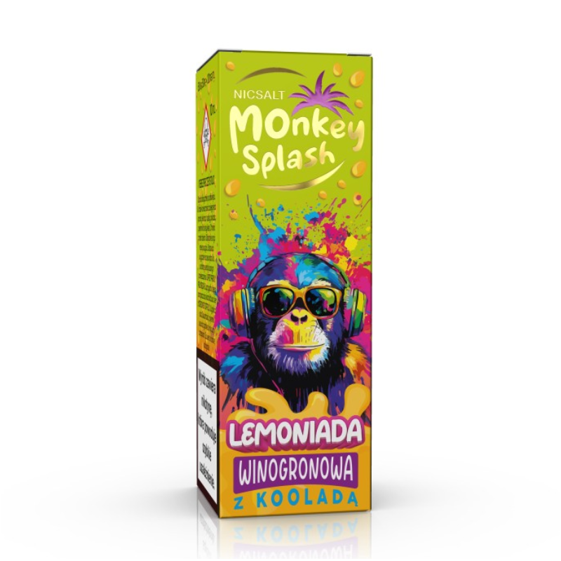 Liquid MONKEY SPLASH Lemoniada Salt 10ml - Winogronowa z kooladą 20mg/ml Liquid MONKEY SPLASH Lemoniada Salt 10ml - Winogronowa z kooladą 20mg/ml